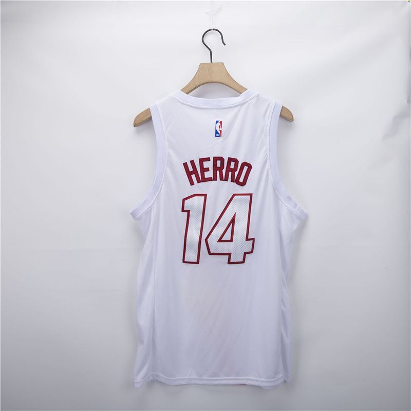 Men Miami Heat #14 Herro White Game Nike 2021 NBA Jersey